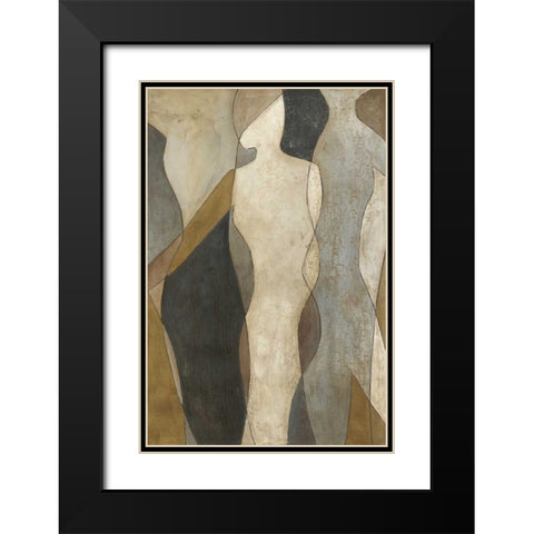Figure Overlay I Black Modern Wood Framed Art Print with Double Matting by Meagher, Megan