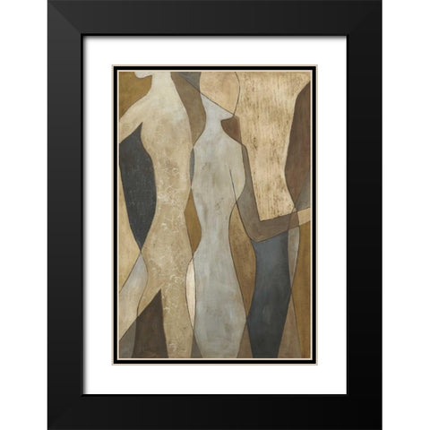 Figure Overlay II Black Modern Wood Framed Art Print with Double Matting by Meagher, Megan