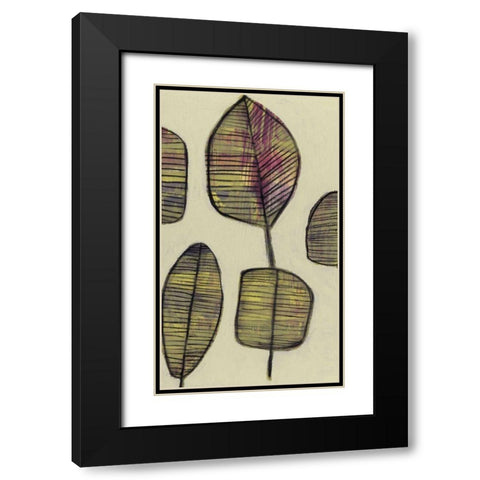 Leaflets II Black Modern Wood Framed Art Print with Double Matting by Goldberger, Jennifer