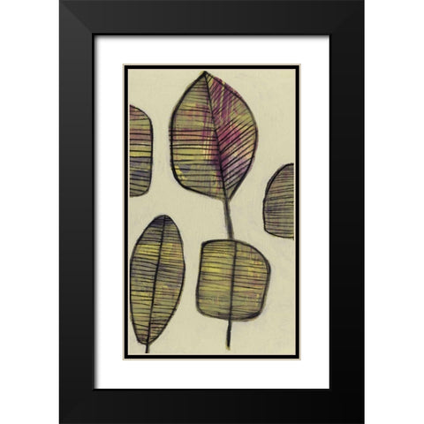 Leaflets II Black Modern Wood Framed Art Print with Double Matting by Goldberger, Jennifer