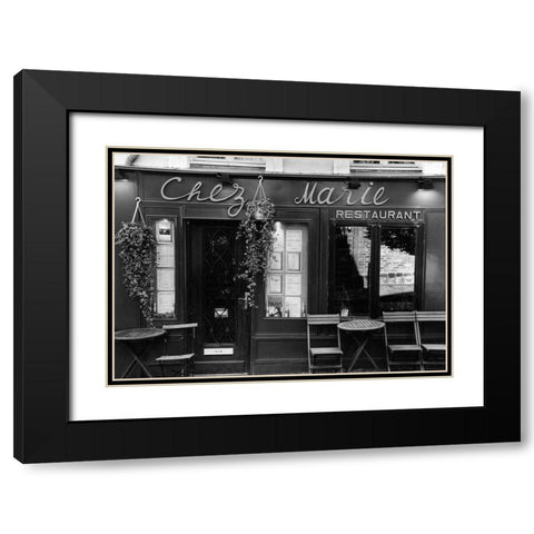 Cafe Charm, Paris V Black Modern Wood Framed Art Print with Double Matting by DeNardo, Laura
