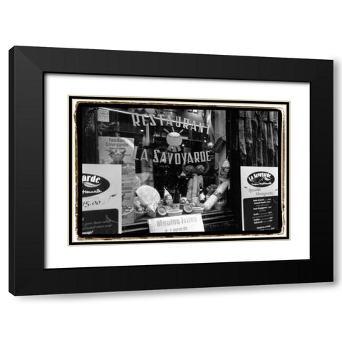 Cafe Charm - Paris VI Black Modern Wood Framed Art Print with Double Matting by DeNardo, Laura