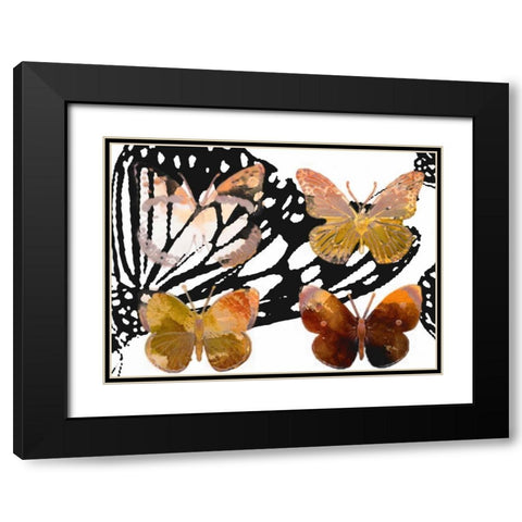 Layered Butterflies III Black Modern Wood Framed Art Print with Double Matting by Jasper, Sisa