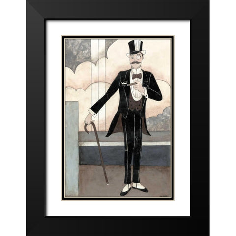 Art Deco Gentleman Black Modern Wood Framed Art Print with Double Matting by Meagher, Megan