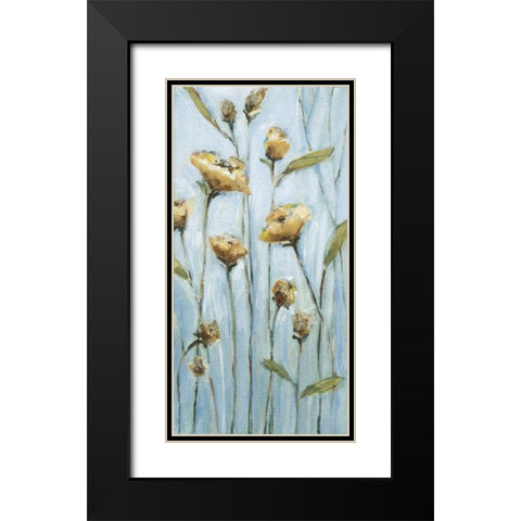 Wishing Blooms Black Modern Wood Framed Art Print with Double Matting by Long, Christina