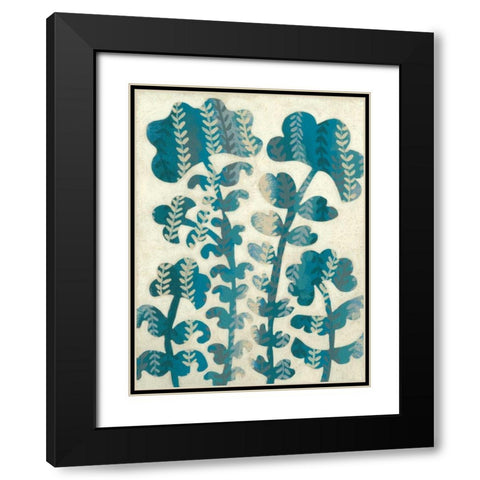 Blueberry Blossoms II Black Modern Wood Framed Art Print with Double Matting by Zarris, Chariklia