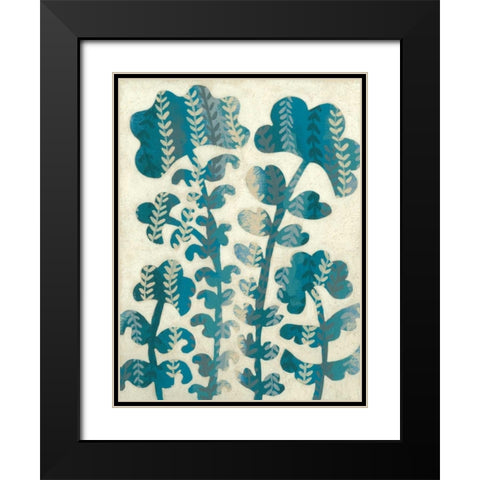 Blueberry Blossoms II Black Modern Wood Framed Art Print with Double Matting by Zarris, Chariklia