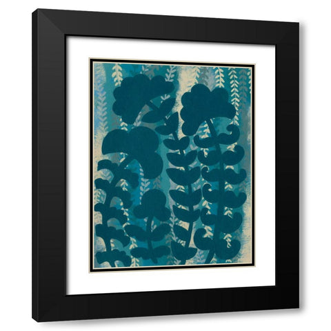 Blueberry Blossoms III Black Modern Wood Framed Art Print with Double Matting by Zarris, Chariklia
