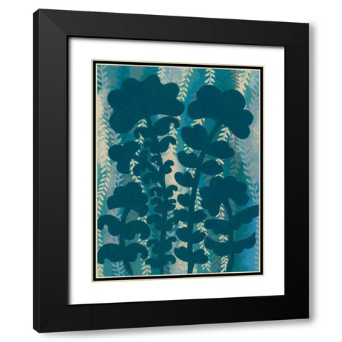 Blueberry Blossoms IV Black Modern Wood Framed Art Print with Double Matting by Zarris, Chariklia