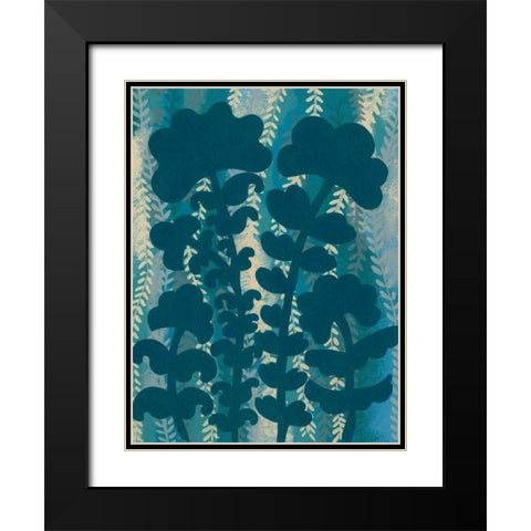 Blueberry Blossoms IV Black Modern Wood Framed Art Print with Double Matting by Zarris, Chariklia