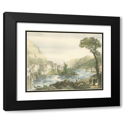 Little Falls, New York Black Modern Wood Framed Art Print with Double Matting by Vision Studio