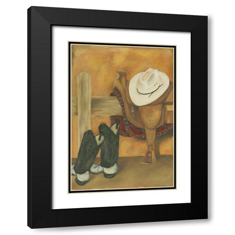 Modern Cowboy Black Modern Wood Framed Art Print with Double Matting by Goldberger, Jennifer