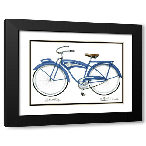 Blue Chantilly Black Modern Wood Framed Art Print with Double Matting by Goldberger, Jennifer