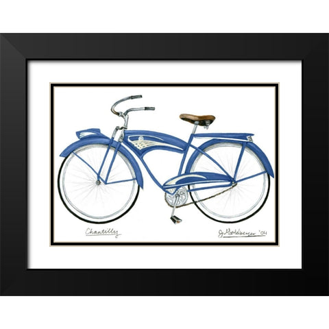 Blue Chantilly Black Modern Wood Framed Art Print with Double Matting by Goldberger, Jennifer