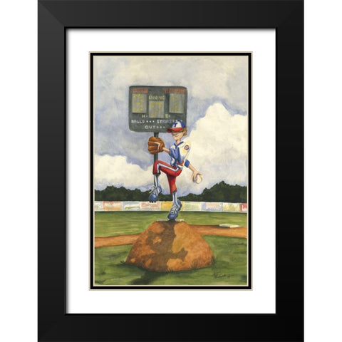 Strike Out Black Modern Wood Framed Art Print with Double Matting by Throckmorton, Jay
