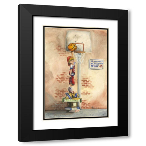 Slam Dunk Black Modern Wood Framed Art Print with Double Matting by Throckmorton, Jay