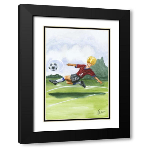 Kickin it I Black Modern Wood Framed Art Print with Double Matting by Throckmorton, Jay