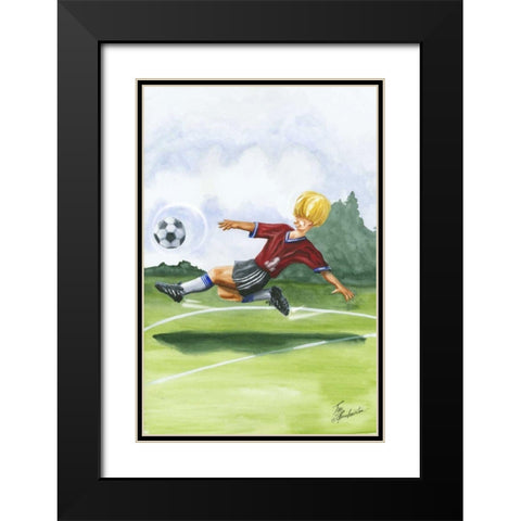 Kickin it I Black Modern Wood Framed Art Print with Double Matting by Throckmorton, Jay