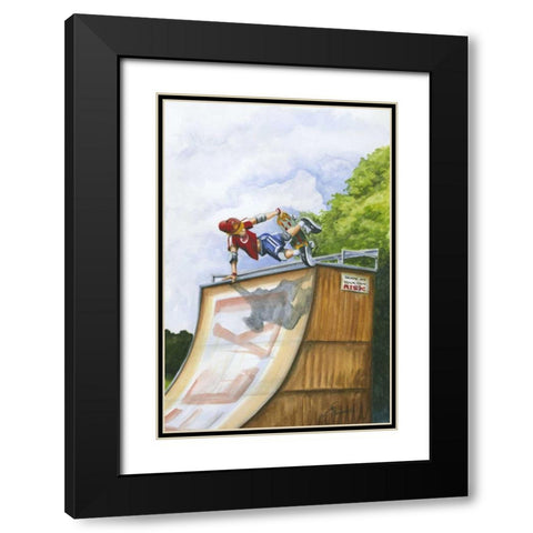 Serious Hangtime Black Modern Wood Framed Art Print with Double Matting by Throckmorton, Jay