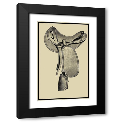 Antique Saddle I Black Modern Wood Framed Art Print with Double Matting by Vision Studio