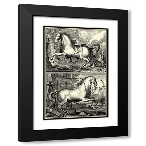 Galloping Horses I Black Modern Wood Framed Art Print with Double Matting by unknown