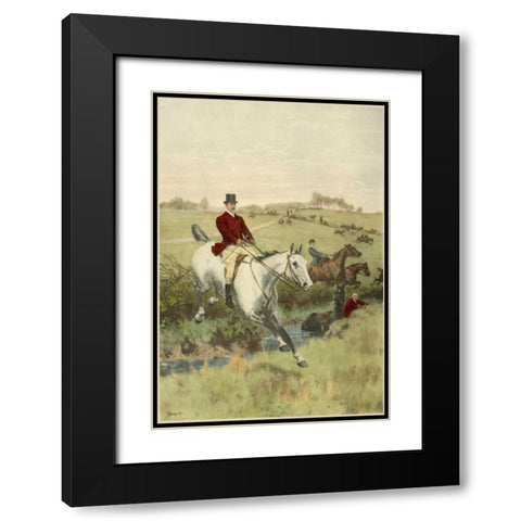 Small The First Jump Black Modern Wood Framed Art Print with Double Matting by Blinks, Thomas