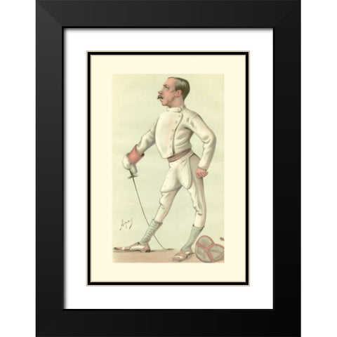 Vanity Fair Fencing  Black Modern Wood Framed Art Print with Double Matting by Spy