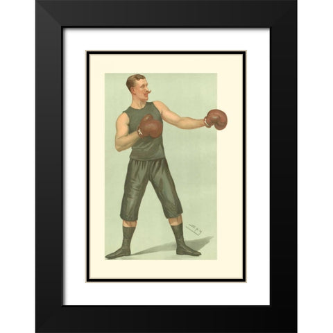 Vanity Fair Boxing Black Modern Wood Framed Art Print with Double Matting by Spy
