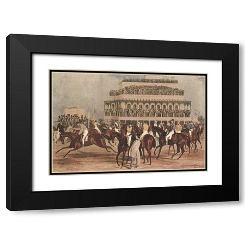 The Grand Steeple Chase I Black Modern Wood Framed Art Print with Double Matting by Turner, F.C.