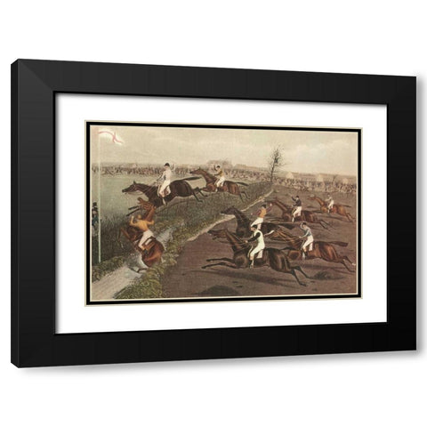 The Grand Steeple Chase II Black Modern Wood Framed Art Print with Double Matting by Turner, F.C.