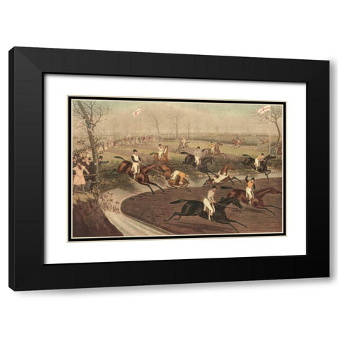 The Grand Steeple Chase III Black Modern Wood Framed Art Print with Double Matting by Turner, F.C.