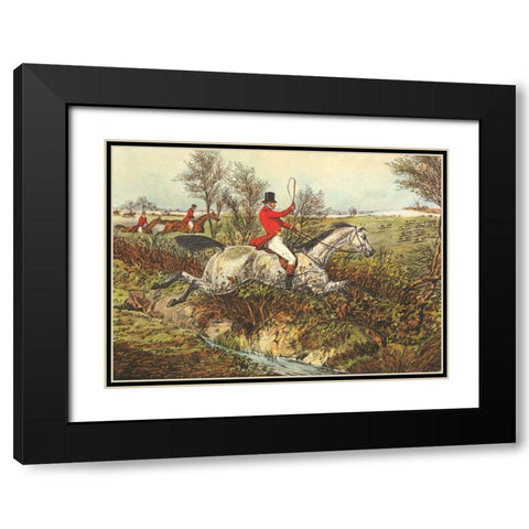 The English Hunt I Black Modern Wood Framed Art Print with Double Matting by Henry, Alken