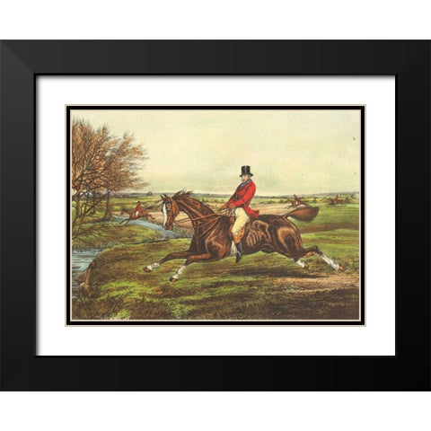 The English Hunt II Black Modern Wood Framed Art Print with Double Matting by Henry, Alken