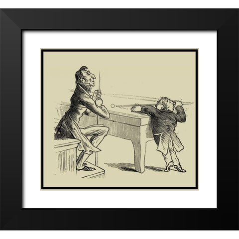 Pool Hall Antics I Black Modern Wood Framed Art Print with Double Matting by Unknown