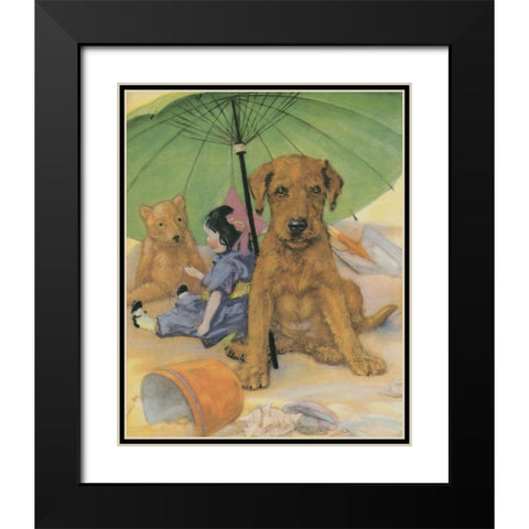 Terrier Trouble I Black Modern Wood Framed Art Print with Double Matting by Unknown
