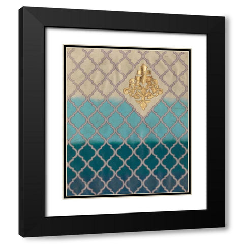 Blue Mahal II Black Modern Wood Framed Art Print with Double Matting by Lam, Vanna