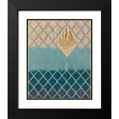 Blue Mahal II Black Modern Wood Framed Art Print with Double Matting by Lam, Vanna