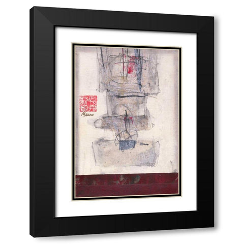 Mauros Asian Jewels IV Black Modern Wood Framed Art Print with Double Matting by Mauro