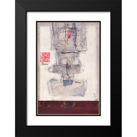 Mauros Asian Jewels IV Black Modern Wood Framed Art Print with Double Matting by Mauro