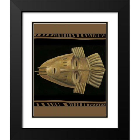 African Mask I Black Modern Wood Framed Art Print with Double Matting by Zarris, Chariklia