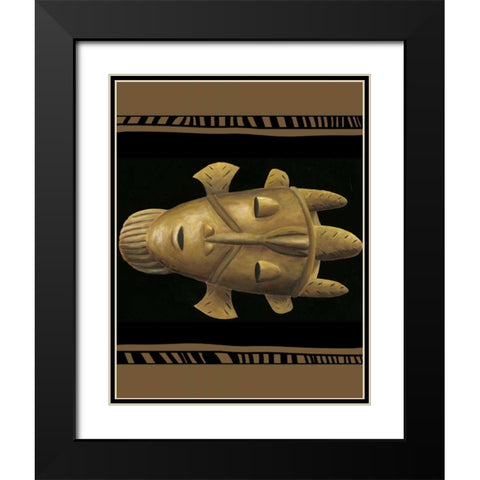 African Mask II Black Modern Wood Framed Art Print with Double Matting by Zarris, Chariklia