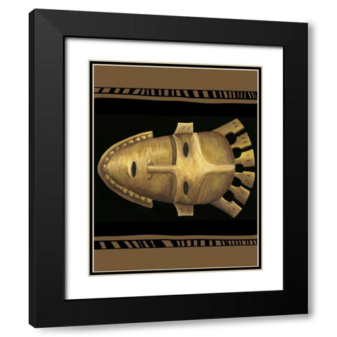 African Mask III Black Modern Wood Framed Art Print with Double Matting by Zarris, Chariklia