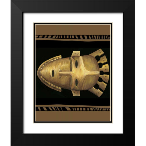 African Mask III Black Modern Wood Framed Art Print with Double Matting by Zarris, Chariklia