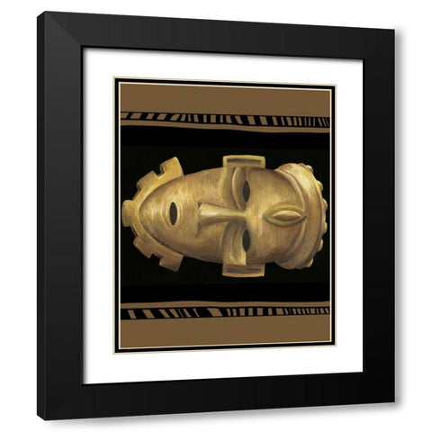 African Mask IV Black Modern Wood Framed Art Print with Double Matting by Zarris, Chariklia