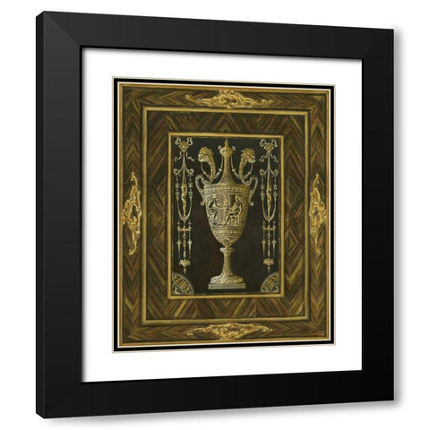 Inlay Study I Black Modern Wood Framed Art Print with Double Matting by Unknown