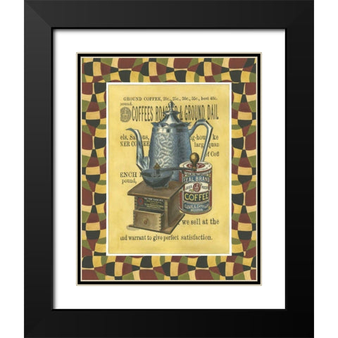 Coffee Grounds Black Modern Wood Framed Art Print with Double Matting by Unknown