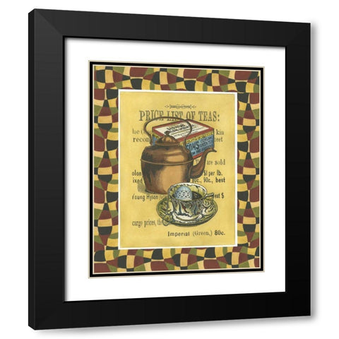 Tea Leaves Black Modern Wood Framed Art Print with Double Matting by Unknown
