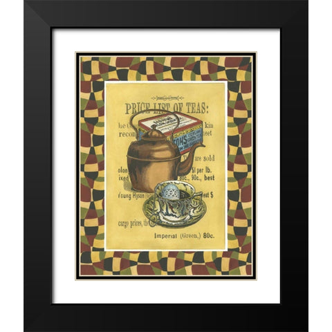 Tea Leaves Black Modern Wood Framed Art Print with Double Matting by Unknown