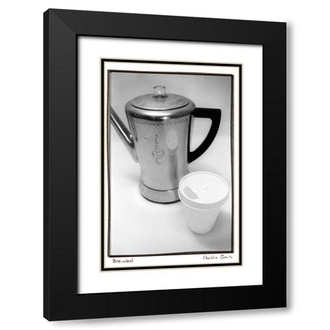 Brewed Black Modern Wood Framed Art Print with Double Matting by Zarris, Chariklia