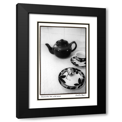 Chamomile Tea with Lemon Black Modern Wood Framed Art Print with Double Matting by Zarris, Chariklia